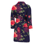 Red Violet Roses Floral Pattern Print Men's Bathrobe