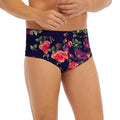 Red Violet Roses Floral Pattern Print Men's Briefs