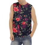 Red Violet Roses Floral Pattern Print Men's Fitness Tank Top