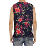 Red Violet Roses Floral Pattern Print Men's Fitness Tank Top
