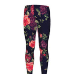 Red Violet Roses Floral Pattern Print Men's leggings