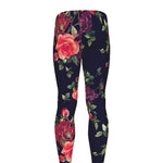 Red Violet Roses Floral Pattern Print Men's leggings