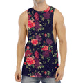 Red Violet Roses Floral Pattern Print Men's Muscle Tank Top