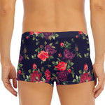 Red Violet Roses Floral Pattern Print Men's Short Boxer Briefs
