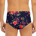 Red Violet Roses Floral Pattern Print Men's Triangle Swim Briefs
