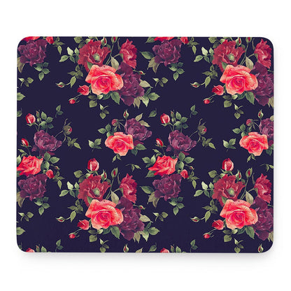 Red Violet Roses Floral Pattern Print Mouse Pad