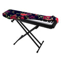 Red Violet Roses Floral Pattern Print Piano Keyboard Cover