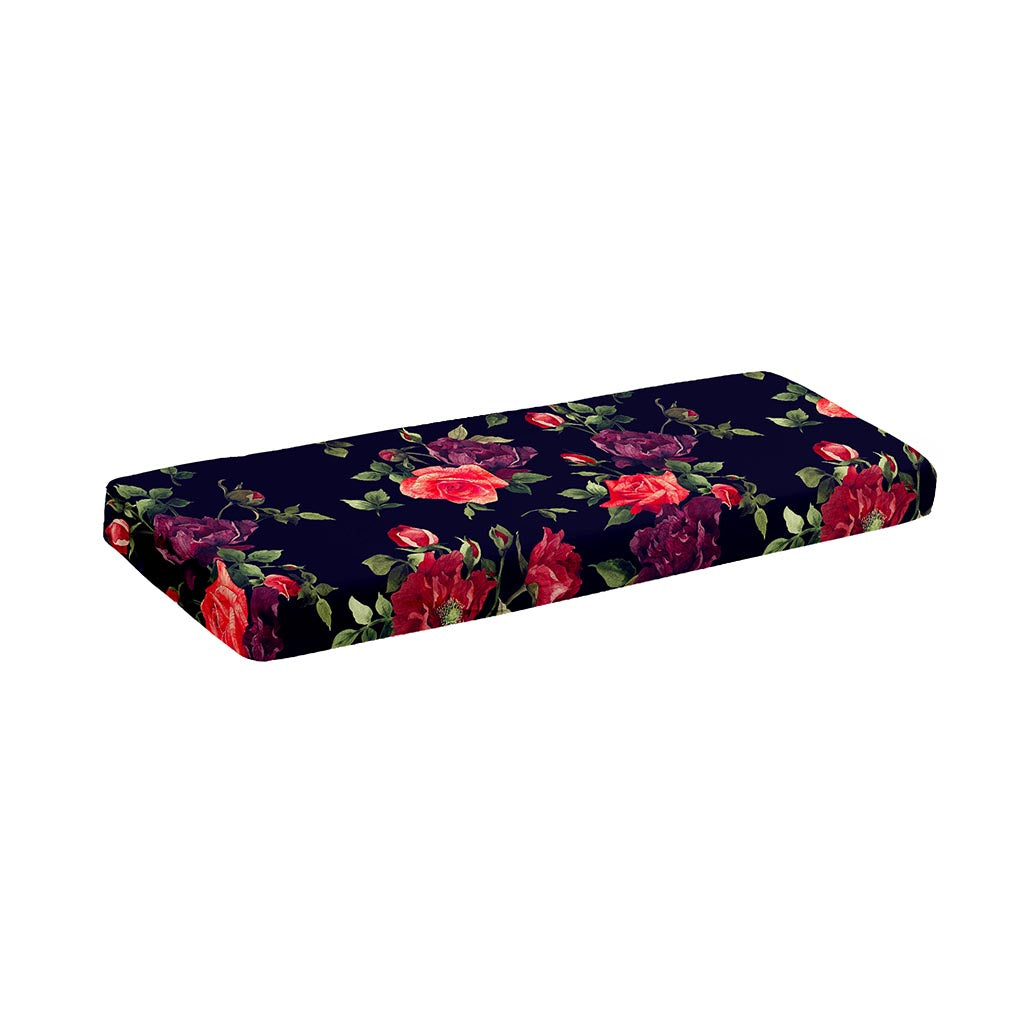 Red Violet Roses Floral Pattern Print Piano Keyboard Cover