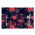Red Violet Roses Floral Pattern Print Placemat