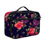Red Violet Roses Floral Pattern Print Portable Lunch Bag