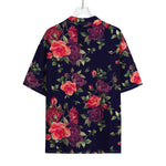 Red Violet Roses Floral Pattern Print Rayon Hawaiian Shirt
