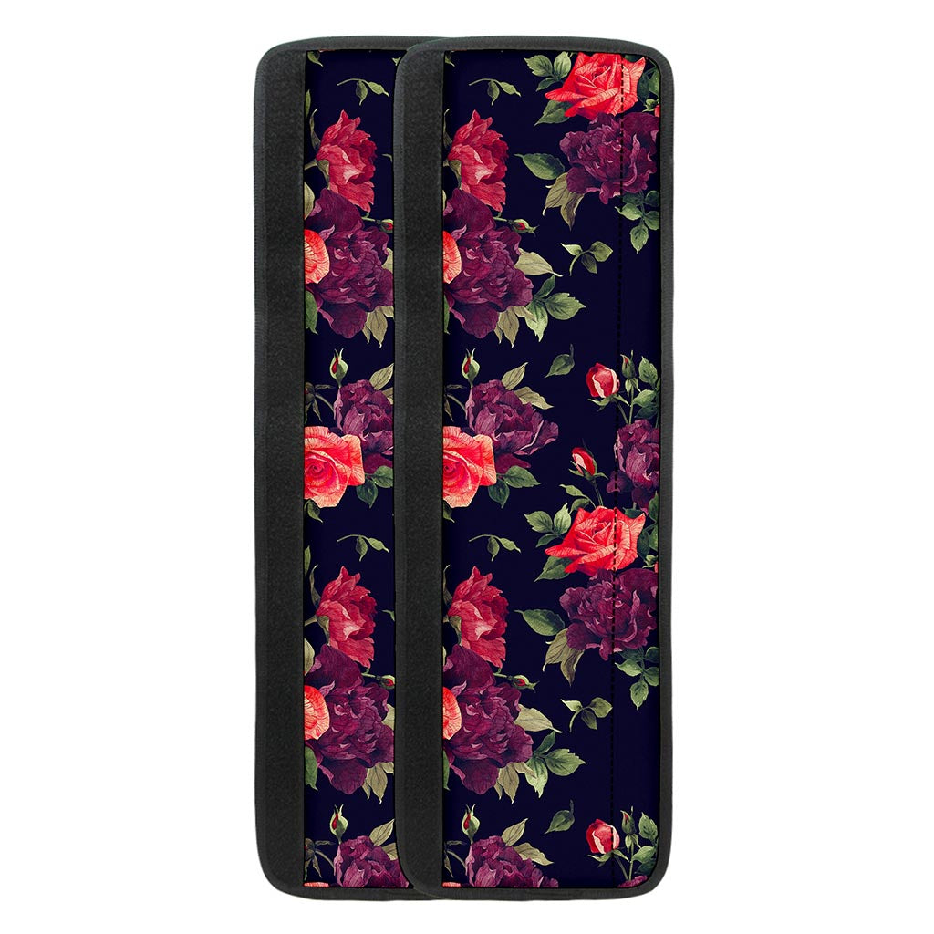 Red Violet Roses Floral Pattern Print Refrigerator Handle Covers