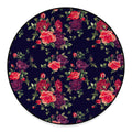 Red Violet Roses Floral Pattern Print Round Floor Mat