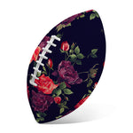 Red Violet Roses Floral Pattern Print Rugby Ball