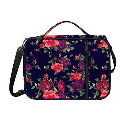 Red Violet Roses Floral Pattern Print Shoulder Strap Bible Bag