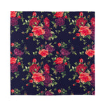 Red Violet Roses Floral Pattern Print Silk Bandana