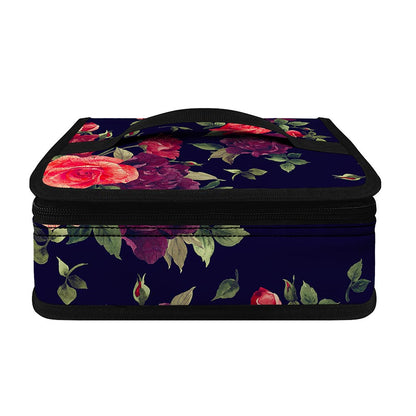 Red Violet Roses Floral Pattern Print Small Lunch Bag