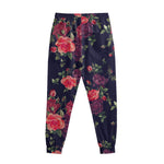 Red Violet Roses Floral Pattern Print Sweatpants