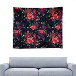 Red Violet Roses Floral Pattern Print Tapestry