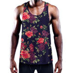 Red Violet Roses Floral Pattern Print Training Tank Top