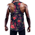 Red Violet Roses Floral Pattern Print Training Tank Top