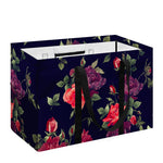 Red Violet Roses Floral Pattern Print Utility Tote Bag