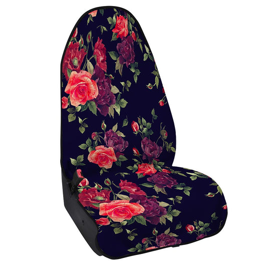 Red Violet Roses Floral Pattern Print Waterproof Car Seat Cover