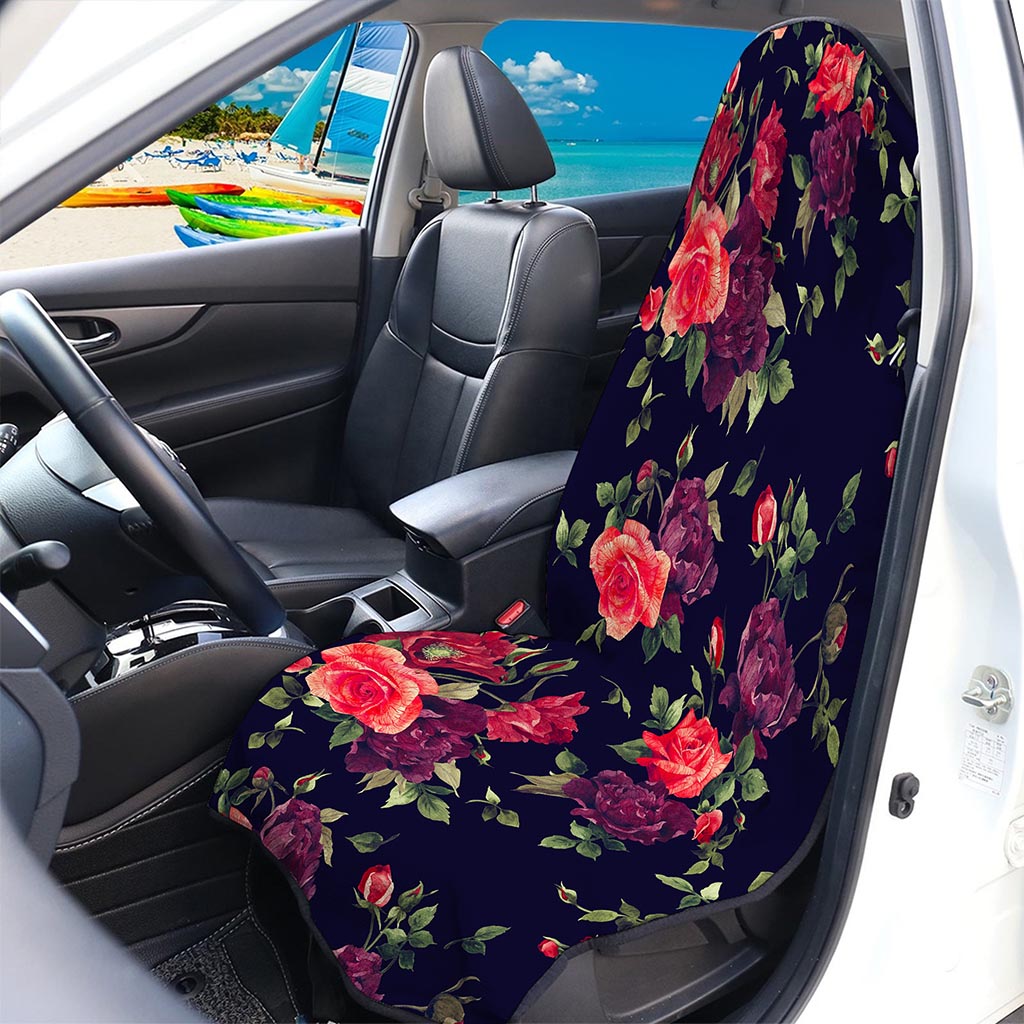 Red Violet Roses Floral Pattern Print Waterproof Car Seat Cover