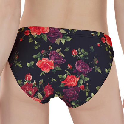 Red Violet Roses Floral Pattern Print Women's Panties