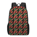 Red Watercolor Tulip Pattern Print 17 Inch Backpack