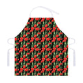 Red Watercolor Tulip Pattern Print Adjustable Apron
