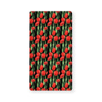 Red Watercolor Tulip Pattern Print Baby Crib Sheet