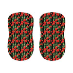 Red Watercolor Tulip Pattern Print Bar Stool Covers