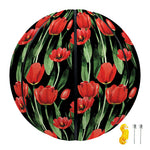 Red Watercolor Tulip Pattern Print Basketball