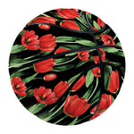Red Watercolor Tulip Pattern Print Basketball