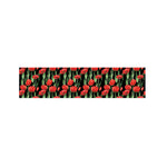 Red Watercolor Tulip Pattern Print Bed Runner