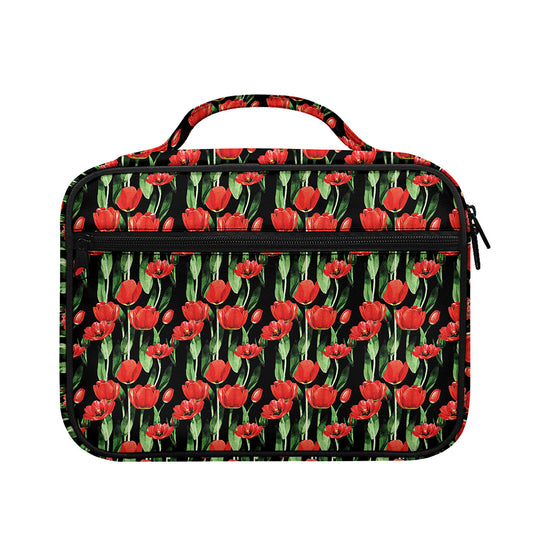 Red Watercolor Tulip Pattern Print Briefcase Bible Bag