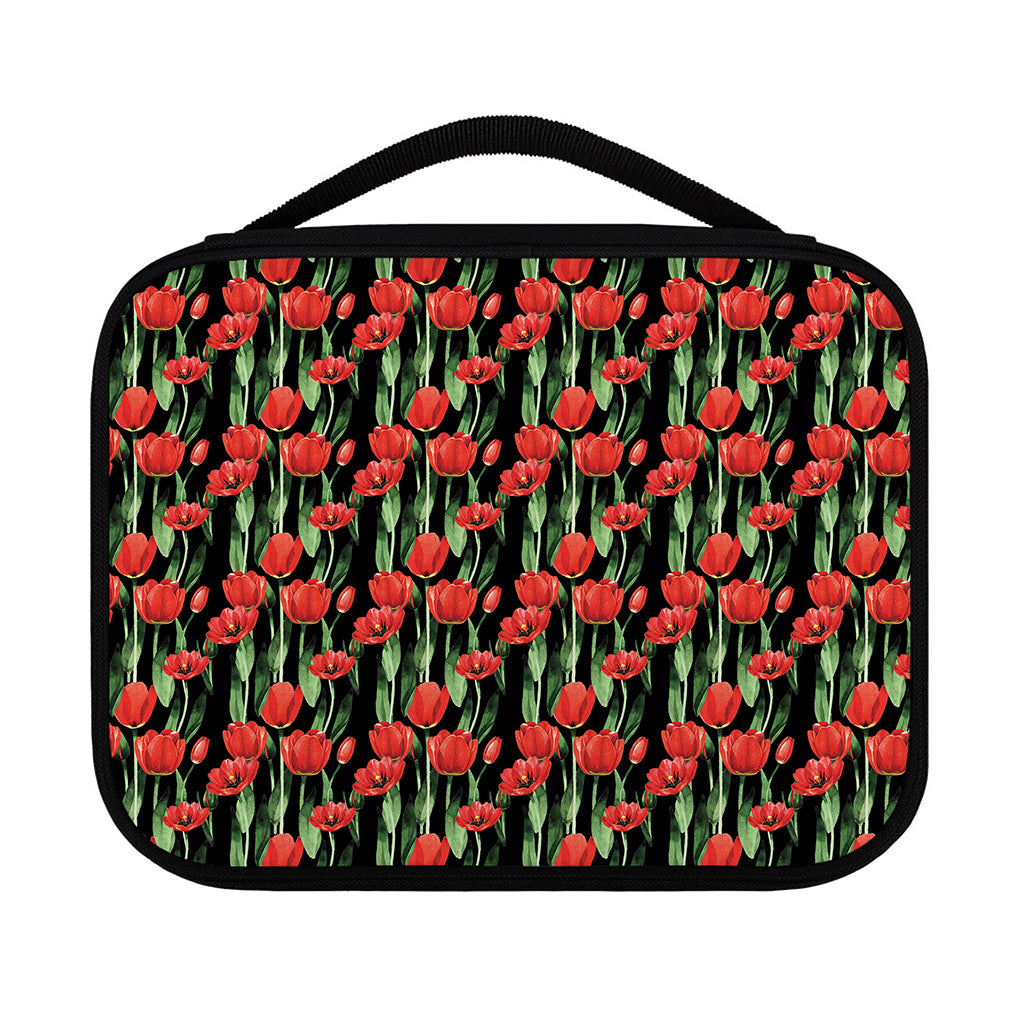 Red Watercolor Tulip Pattern Print Classic Bible Case