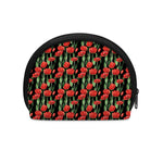 Red Watercolor Tulip Pattern Print Coin Purse