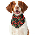 Red Watercolor Tulip Pattern Print Dog Bandana