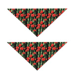 Red Watercolor Tulip Pattern Print Dog Bandana