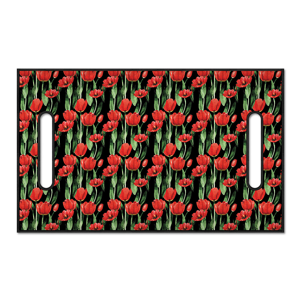 Red Watercolor Tulip Pattern Print Golf Cart Seat Cover