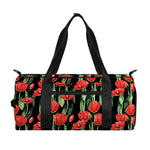 Red Watercolor Tulip Pattern Print Gym Bag