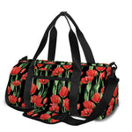 Red Watercolor Tulip Pattern Print Gym Bag