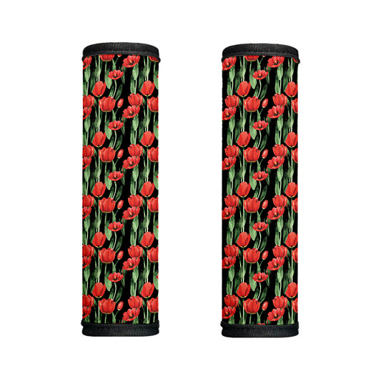 Red Watercolor Tulip Pattern Print Handle Covers