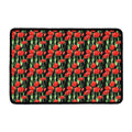 Red Watercolor Tulip Pattern Print Kitchen Mat