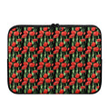 Red Watercolor Tulip Pattern Print Laptop Sleeve