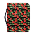 Red Watercolor Tulip Pattern Print Leather Bible Cover