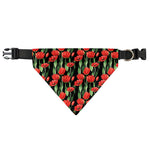Red Watercolor Tulip Pattern Print Over The Collar Dog Bandana