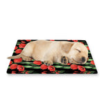 Red Watercolor Tulip Pattern Print Pet Cooling Mat Cover